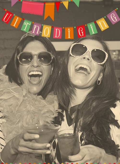 Houten Kaart Verjaardagsfeest Feest | Fotokaart Uitnodiging Vlaggetjes