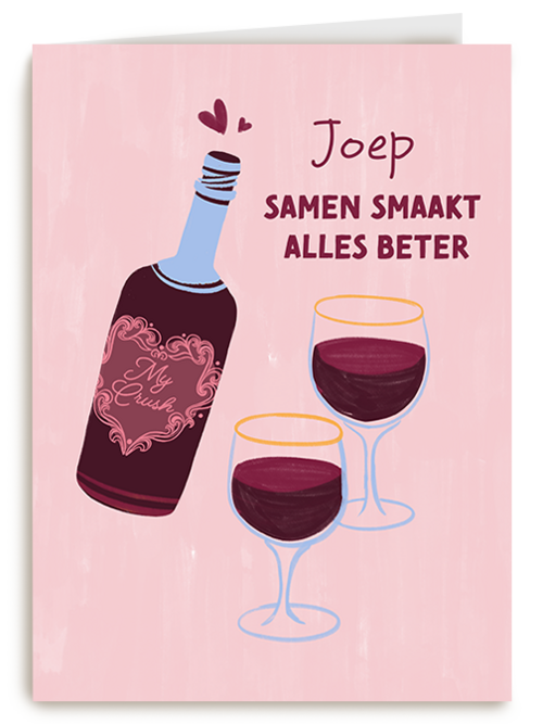 Kaart Hallmark | Valentijn | Valentijn Wijn Smaakt Samen Beter