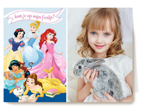 Disney prinses uitnodiging kinderfeestje