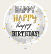 Ballon Happy Birthday Style Goud Wit