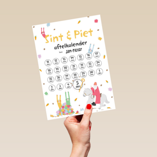 Sinterklaaskaart Sint en piet aftelkalender