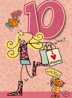 verjaardag leeftijden 10 jaar roze