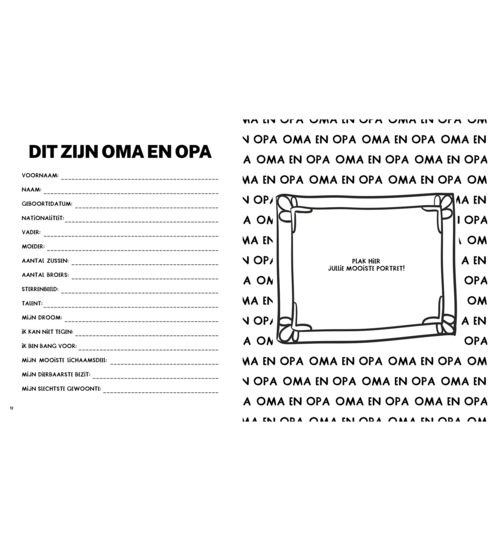 Invulboek Opa, Oma en Kleinkind