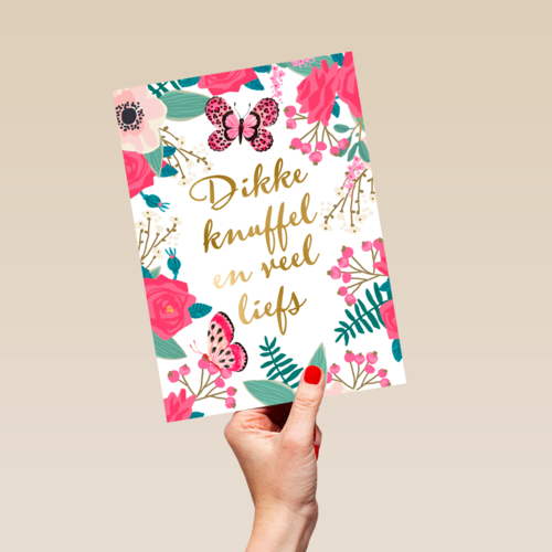 zomaar kaart dikke knuffel en veel liefs