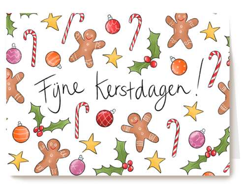 Kerstkaart matia studio hulst gingerbread