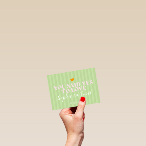 You said yes to love text editable