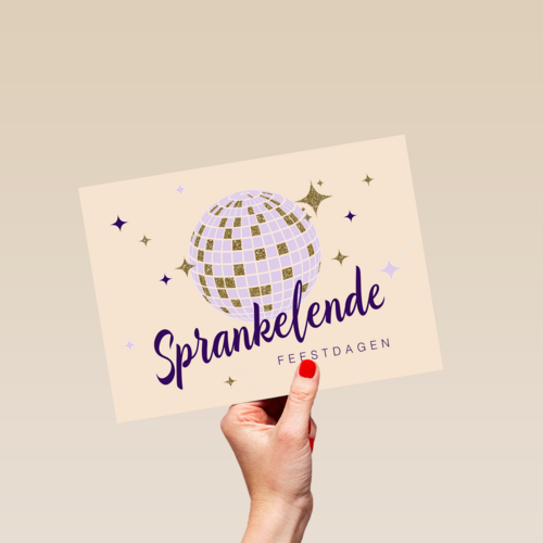 Kerstkaart sprankelende feestdagen