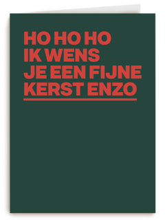 kerstkaart hohoho ik wens je fijne kerst enzo