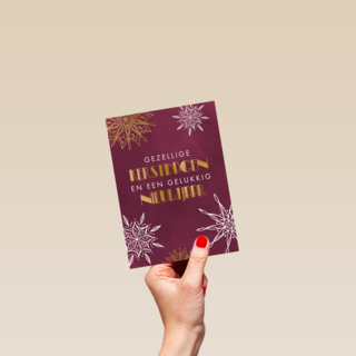 Stijlvolle kerstkaart kerststerren