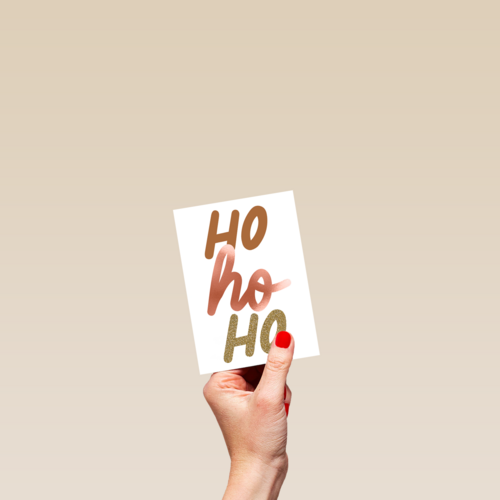 Kerstkaart hohoho quote