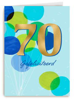 Verjaardagskaart 70 met ballonnen