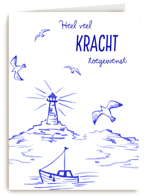 Sterktekaart Heel veel kracht toegewenst vuurtoren