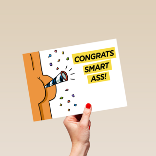 geslaagd kaart congrats smartass