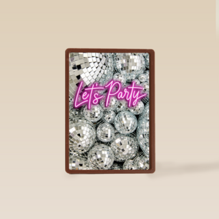 Verjaardagskaart discobollen lets party neon