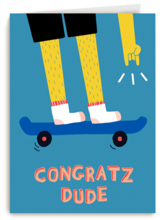 Verjaardagskaart skateboarder
