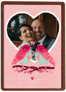Liefde hart fotokaart vogels