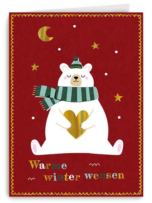 Kerstkaart Hallmark | Kinderpostzegels - Ijsbeer