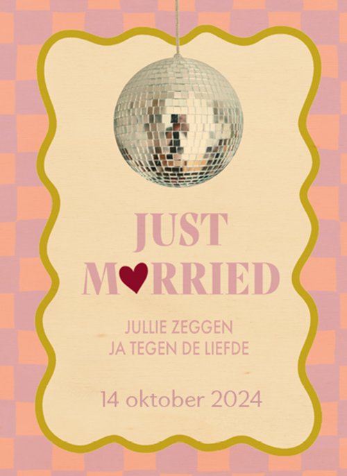 Houten Kaart Felicitatie Huwelijk | Houten Kaart Hallmark | Felicitatie Huwelijk | Just Married Jullie Zeggen Ja Tegen De Liefde