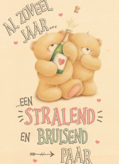 Trouwdagkaart Forever Friends Stralend en bruisend paar