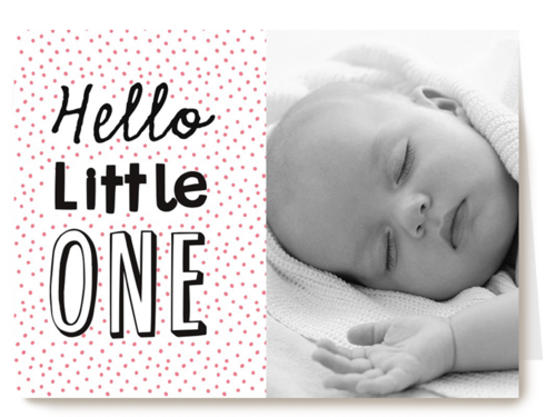 Kaart Hallmark | Geboorte Felicitatie | Fotokaart Hello Little One Roze