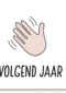 nieuwjaarskaart zwaaiende hand tot volgend jaar