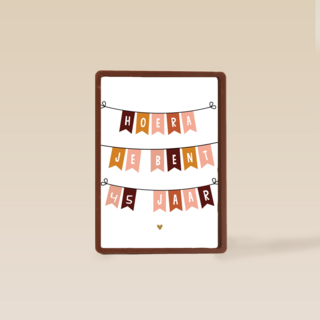 Verjaardagskaart slingers met leeftijd