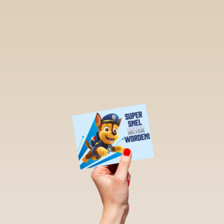 Paw Patrol beterschapskaart met Chase