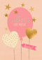 babykaart dochter welkom lief meisje roze ballon