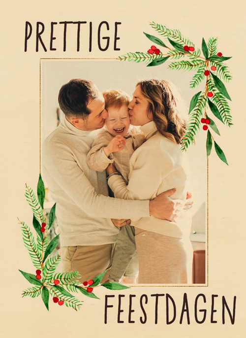 Houten kaart Kerst | Hallmark | Houten kaart Kerst | Hallmark | Kerstkaart foto klassiek kader