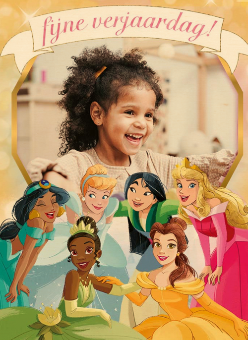 Verjaardagskaart foto Disney prinsessen