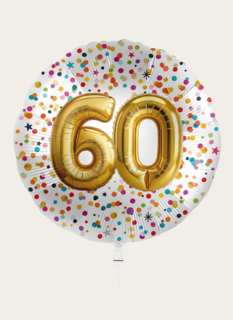 Ballon 60 jaar Confetti Goud 