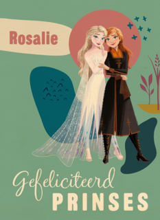 Frozen verjaardagskaart gefeliciteerd prinses