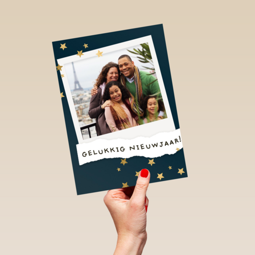 nieuwjaar fotokaart polaroid