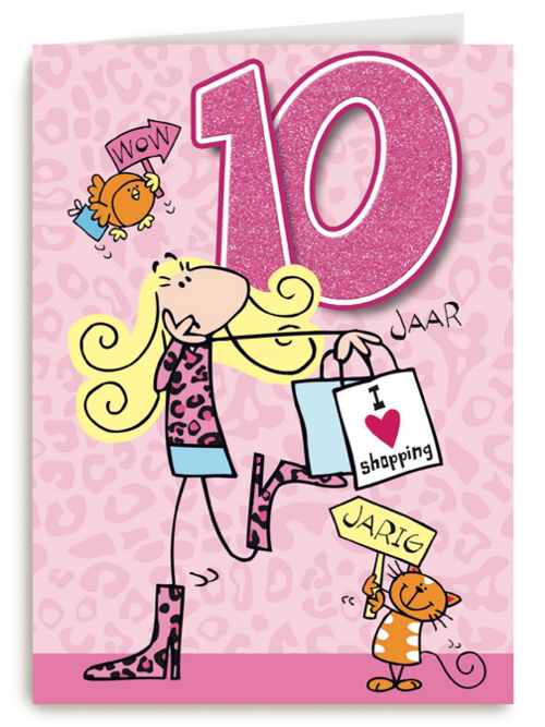 verjaardag leeftijden 10 jaar roze