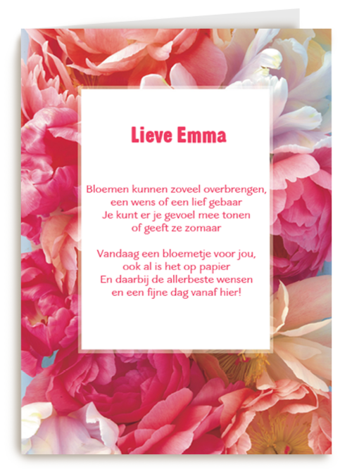 een fleurige bloemen kaart voor iemand zijn verjaardag
