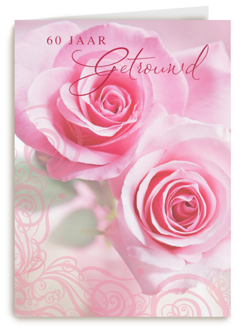 Roze rozen voor diamanten huwelijk
