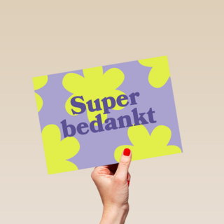 Super bedankt groen lila