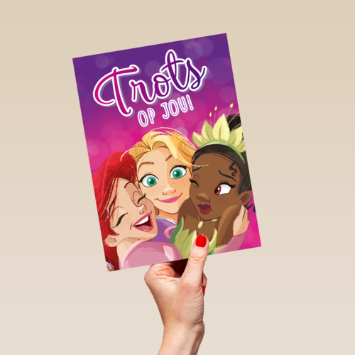 Complimentkaart trots op jou Disney princessen