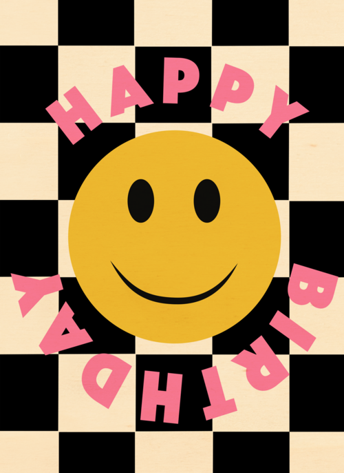 verjaardag kaart hip happy birthday smile
