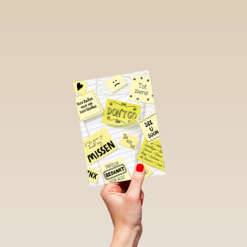 post it afscheid nemen