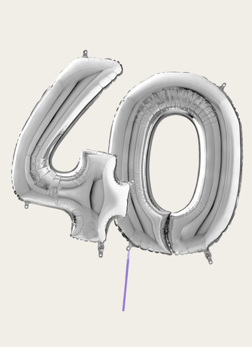 Hallmark Cijferballon 40 Jaar Zilver XL |  Cadeau Ballonnen |