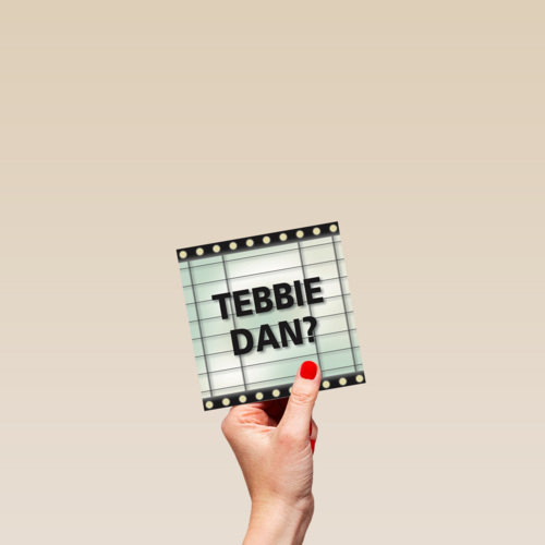 letterbord kaart met de tekst tebbie dan