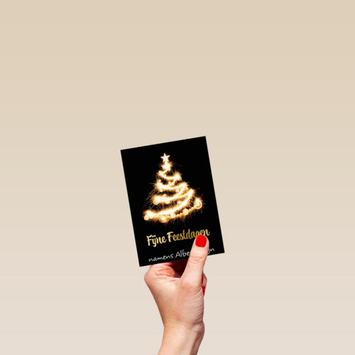 kerstkaart met lichtgevende kerstboom