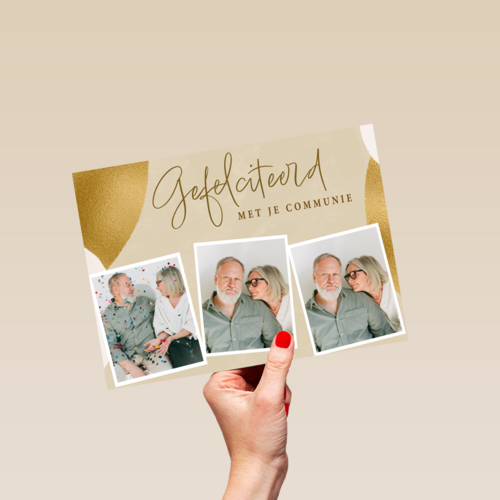 Gefeliciteerd met je communie 3 fotokaart