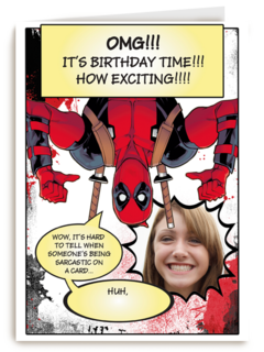 Deadpool sarcastic birthday card