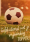 Verjaardagskaart voetbal topper