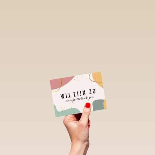 compliment kaart wij zijn zo onwijs trots op jou
