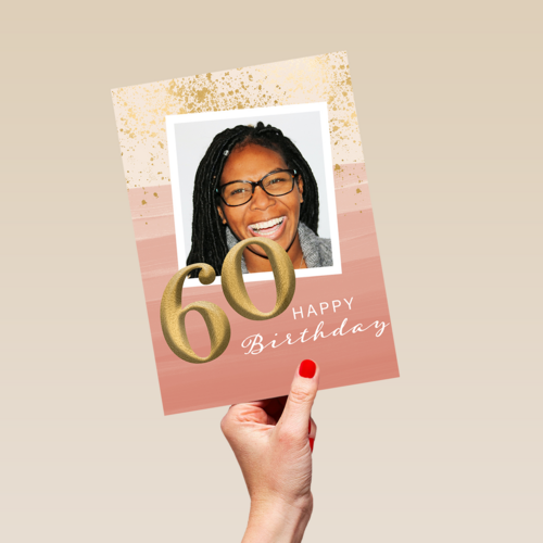 Verjaardagskaart foto vrouw 60 jaar