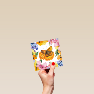 Kaart flowers by Marjolein Bastin Vlinder op bloem Blanco