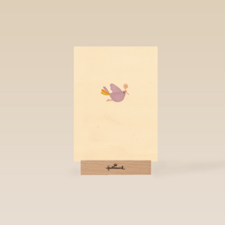 Sterktekaart vogel met bloem